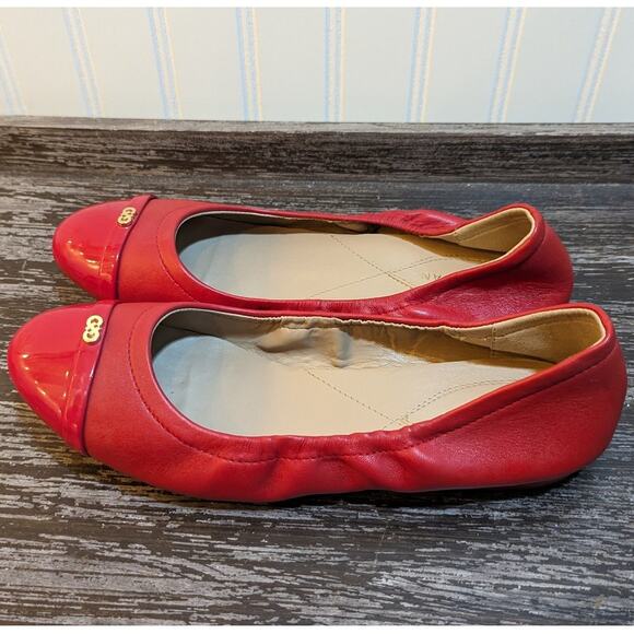 Cole Haan Women's Red Patent Leather Toe Flats Size 7.5 - Picture 2 of 6